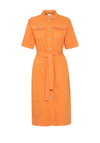 Ichi Cenny Denim Midi Shirt Dress, Persimmon Orange