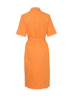Ichi Cenny Denim Midi Shirt Dress, Persimmon Orange