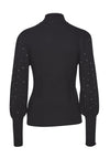 Ichi Mafa Rhinestone Embellished Balloon Sleeve Top, Black