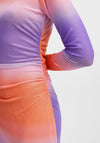 Ichi Ista Multi Fading Super Maxi Dress, Purple & Orange