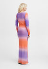 Ichi Ista Multi Fading Super Maxi Dress, Purple & Orange