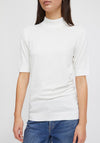 Ichi Mafa Short Sleeve Sweater, Cloud Dancer