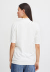 Ichi Mafa Short Sleeve Sweater, Cloud Dancer