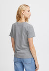 Ichi Palmer V-Neck T-Shirt, Grey Melange