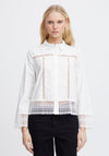Ichi Hilava Semi Sheer Lace Shirt, Cloud Dancer