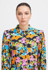Ichi Ganava Vibrant Floral Midi Shirt Dress, Multi