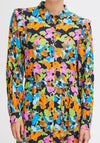 Ichi Ganava Vibrant Floral Midi Shirt Dress, Multi