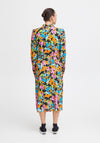 Ichi Ganava Vibrant Floral Midi Shirt Dress, Multi