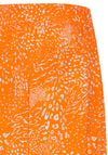 Ichi Jernie Animal Print Midi Skirt, Persimmon Orange