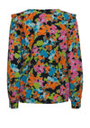Ichi Ganava Frill Shoulder Vibrant Print Blouse, Multi