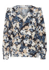 Ichi Ganava Frill Shoulder Print Blouse, Total Eclipse