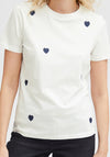 Ichi Camino Embroidered Heart T-Shirt, Total Eclipse