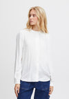 Ichi Gemano Frill Trim Blouse, Cloud Dancer