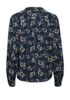 Ichi Nasreen Floral Blouse, Total Eclipse