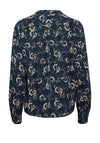 Ichi Nasreen Floral Blouse, Total Eclipse