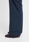 Ichi Lexi Turn Up Wide Leg Trouser, Total Eclipse