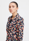 Ichi Kate Floral Print Blazer Jacket, Total Eclipse