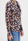 Ichi Kate Floral Print Blazer Jacket, Total Eclipse