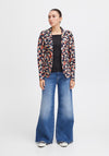 Ichi Kate Floral Print Blazer Jacket, Total Eclipse