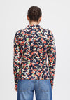 Ichi Kate Floral Print Blazer Jacket, Total Eclipse
