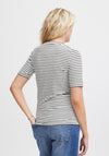 Ichi Mira Striped T-Shirt, Total Eclipse