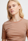 Ichi Mira Striped T-Shirt, Cloud Dancer