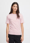 Ichi Mira Striped T-Shirt, Hot Coral
