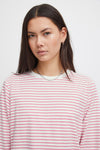 Ichi Mira Long Sleeved Stripe T-Shirt, Pink
