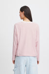 Ichi Mira Long Sleeved Stripe T-Shirt, Pink