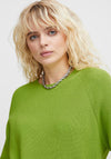 Ichi Boston Knitted Rib Sweater, Parrot Green