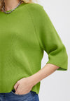 Ichi Boston Knitted Rib Sweater, Parrot Green