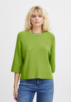 Ichi Boston Knitted Rib Sweater, Parrot Green