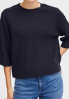 Ichi Boston Knitted Rib Sweater, Total Eclipse