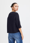 Ichi Boston Knitted Rib Sweater, Total Eclipse