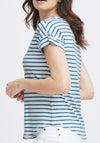 Fransa Eporsi V-Neck Striped T-Shirt, Beaucoup Blue Mix
