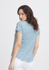 Fransa Eporsi V-Neck Striped T-Shirt, Beaucoup Blue Mix