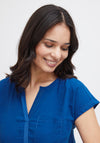 Fransa Zawow 2 V-Neck Woven Top, Beaucoup Blue
