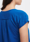 Fransa Zawow 2 V-Neck Woven Top, Beaucoup Blue