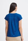 Fransa Zawow 2 V-Neck Woven Top, Beaucoup Blue