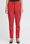 Fransa Stretch Slim Leg Trousers, Red