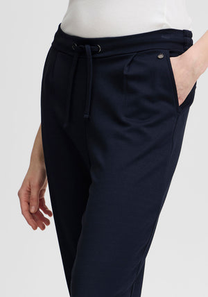 Fransa Stretch Slim Leg Trousers, Navy
