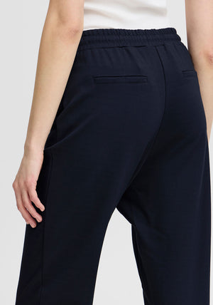 Fransa Stretch Slim Leg Trousers, Navy