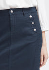 Fransa Lomax Knee Length Skirt, Navy