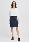 Fransa Lomax Knee Length Skirt, Navy