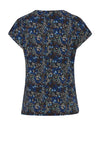 Fransa Mini Floral Print T-Shirt, Bellwether Blue