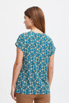 Fransa Seen Floral T-Shirt, Blue