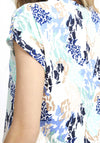 Fransa Seen Animal Print Round Neck T-Shirt, Blue Multi