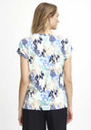 Fransa Seen Animal Print Round Neck T-Shirt, Blue Multi