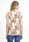Fransa Seen Animal Print Round Neck T-Shirt, Pink Carnation