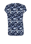Fransa Seen Wave V Neck T-Shirt, Navy Blazer
